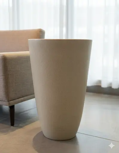 Beige polymer 24 inch pot